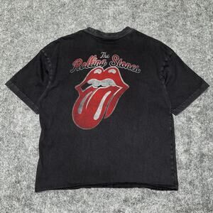 Rolling Stones Tongue Logo Black Tee American Eagle Boxy‎ Fit Size Men's XS